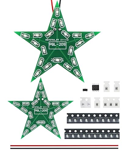 Kit de práctica de soldadura DIY de cinco puntas en forma de estrella LED verde luz de respiración SMD SMT Electrónica Proyectos Kit de soldadura