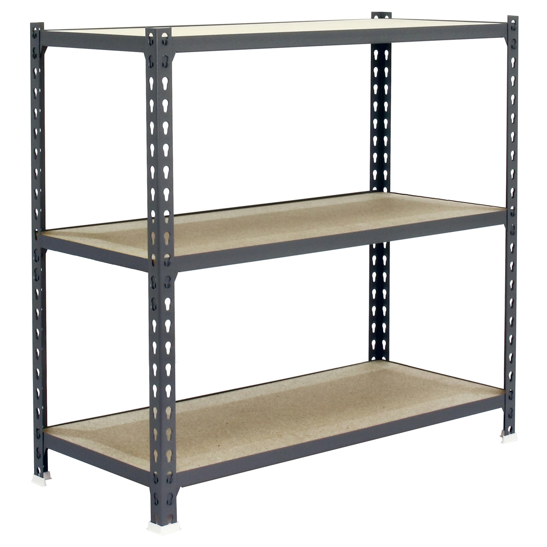 SimonRack Étagère Rangement et 3 Niveaux en Boix, 200 kg Capacité de Charge et Point de Flexion, 1000x1100x400 mm, Étagère Charge Lourde, Étagère Garage, Gris/Bois - Maderclick