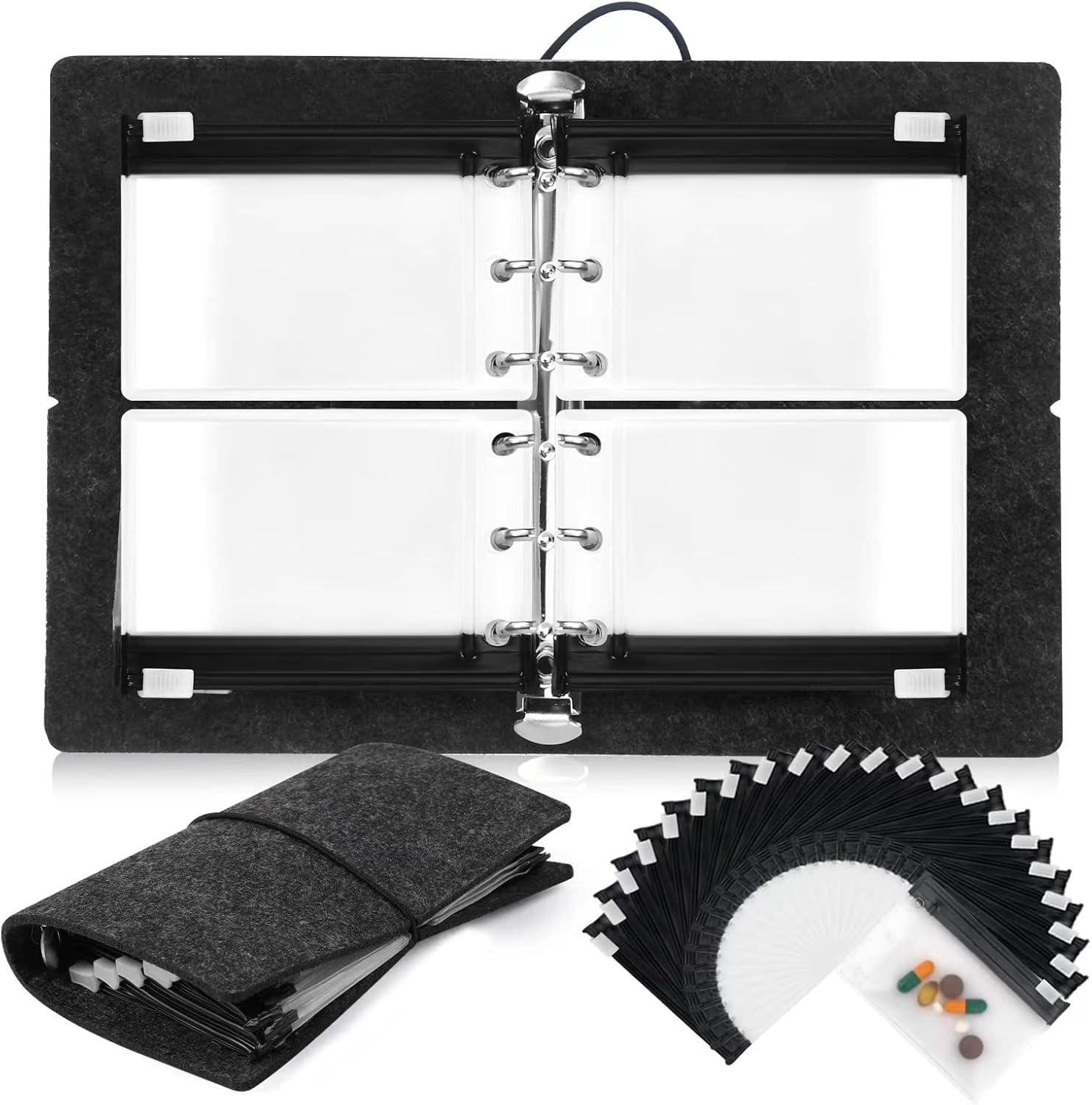 Upgraded Pill Organizer Book, Pill Pouch Bags Zippered