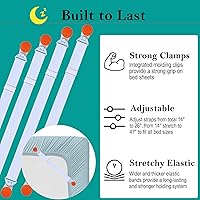 Vista 3 de Bed Sheet Straps, 4 PCS/16 Clips Fitted Sheet Straps, Adjustable Elastic Suspenders Gripper Sheet Holders Keep Sheets Firm & Tight, Easy-to-Install