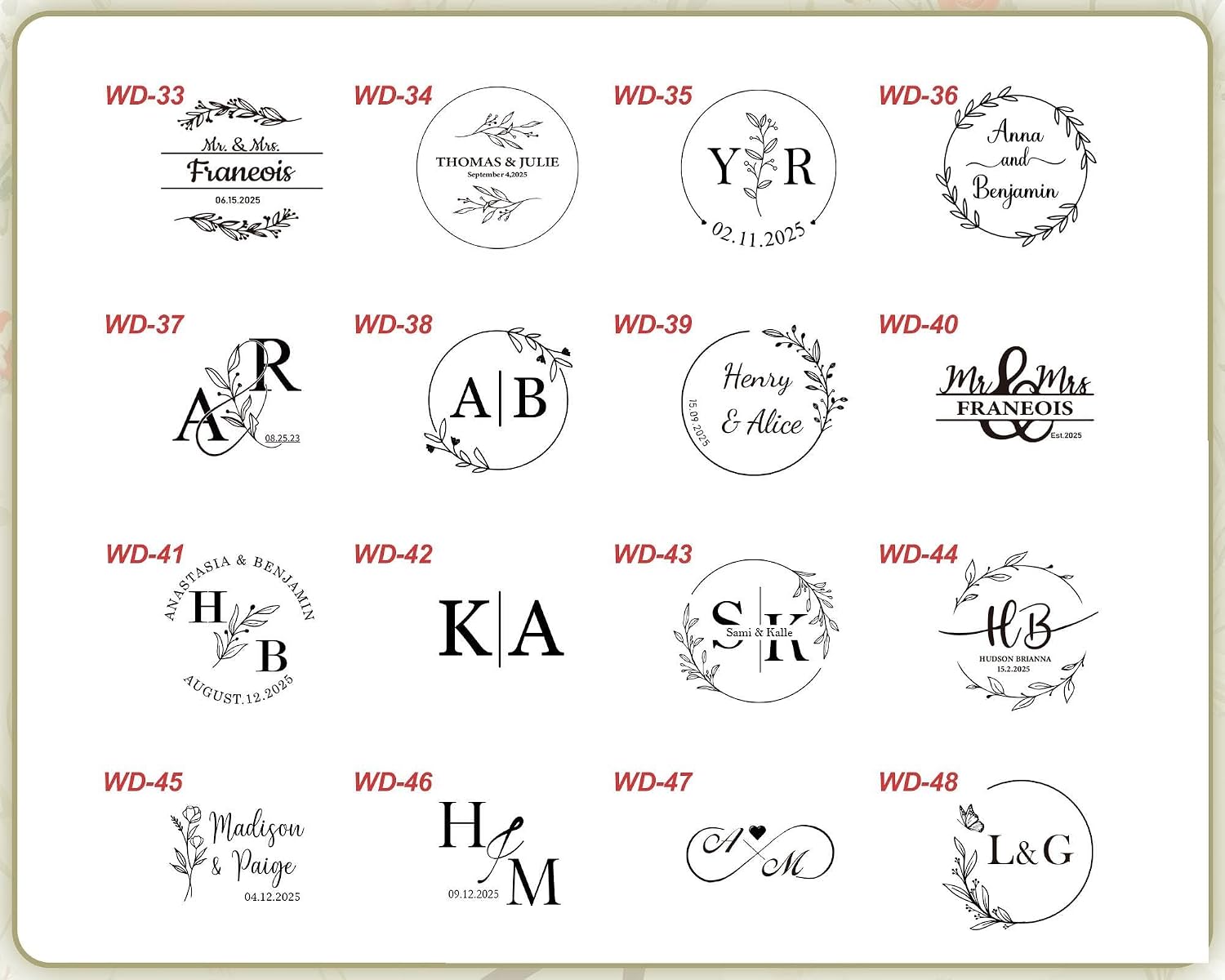 Custom Wedding Embosser Stamp - Personalized Monogram Embosser, Custom Initials Embossing Seal, Invitation Embossering Stamp