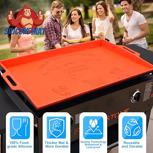 Miniatura 3 de Alfombrilla de silicona para Blackstone de 36 pulgadas, cubierta protectora de parrilla para Blackstone, resistente, duradera, 100% silicona,