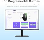 RAPOO MT750Plus Ergonomic Wireless Mouse, Multi-Device Bluetooth Mouse (BT5.0+2.4GHz), Upgraded with M+ Cross-Computer Tech, On-Board Memory, USB-C Charge, Receiver Slot, Crisp Clicks, 90-Day Battery
