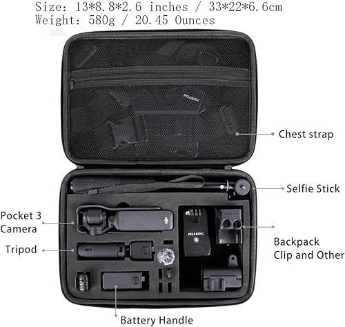 Miniatura 3 de PellKing Estuche rígido impermeable para DJI Osmo Pocket 3 Creator ComboPower Expansion Combo, funda protectora portátil de viaje para bolsillo 3 y