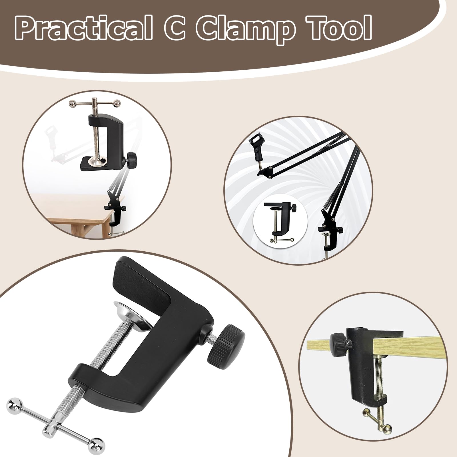 Morsetto A C In Alluminio Per Tavolo - Fissaggio Per Supporti Monitor, Lampade E Microfoni - Foto 3