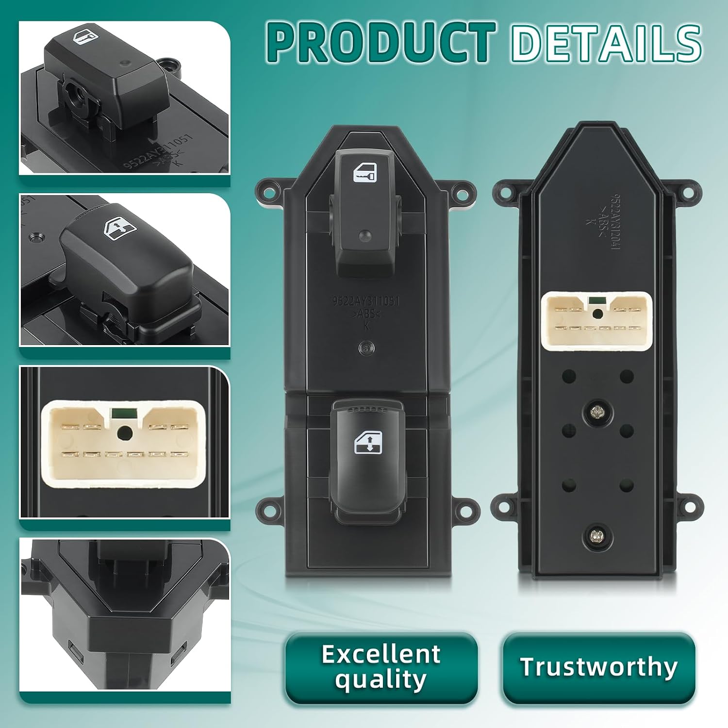 AUTOKAY 93575-2B000 Front Right RH Window Sub Switch Fits for Hyundai Santa Fe 2007-2012