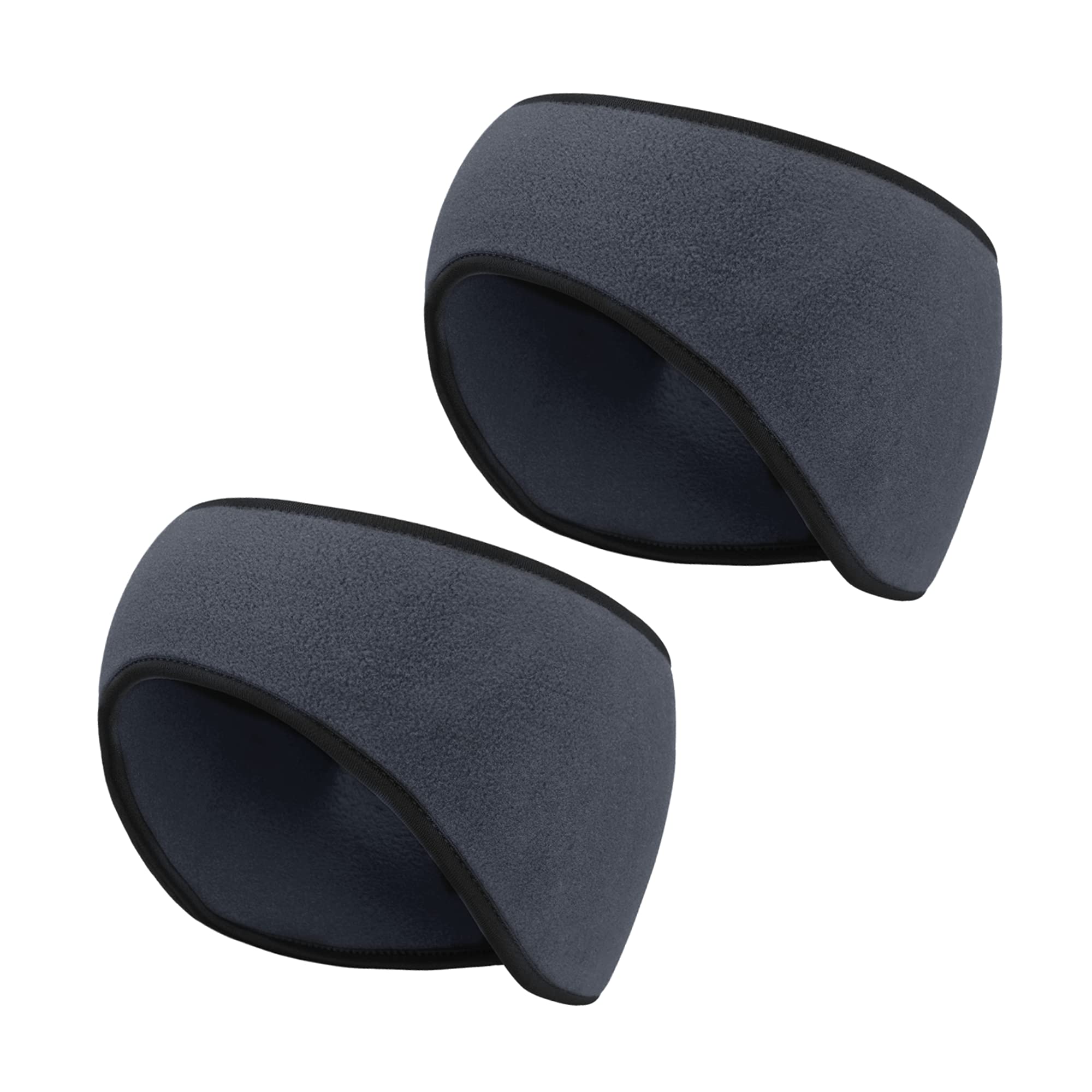 Arcweg 2PCS Sport Headbands For Women Men Polar Fleece Full Cover Ear Winter Warmers Stretchy Unisex Sweatband Non-Slip Hairband Outdoors Head Wrap For Running Cycling Skiing