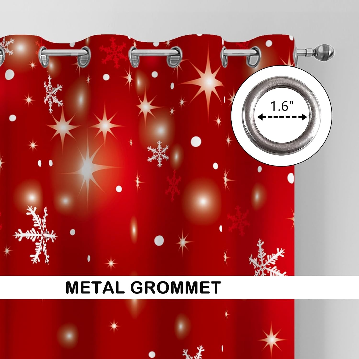 YOSTEV Christmas Curtain for Bedroom 2 Panel Set,Red Christmas Tree Snowman Farmhouse Snowflakes Velvet Window Curtains, Thermal Insulated Living Room Darkening Decoration Curtains, 52x63 Inch