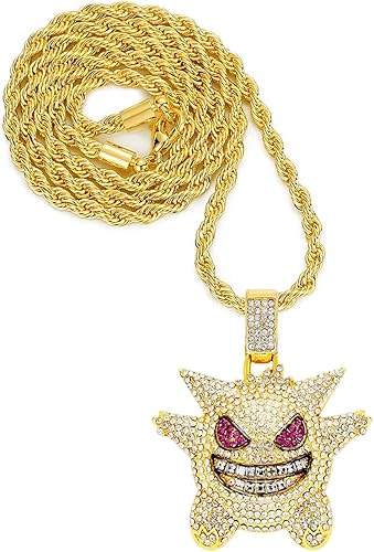 Miniatura 3 de HH Bling Empire Iced Out Bling Cz Corona Rey Diamante Plata Oro Collares de cadena colgante de hip hop para hombre.