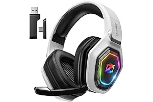 2.4GHz Wireless Gaming Headset: Ultra-Stable Lossless Audio, 40-Hour Battery Life