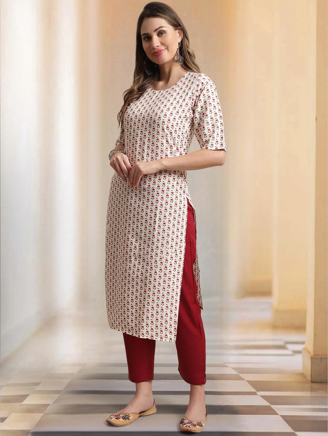 Tee Projekt Printed Crepe Kurti & Pant Set For Women Festival Wear For Women