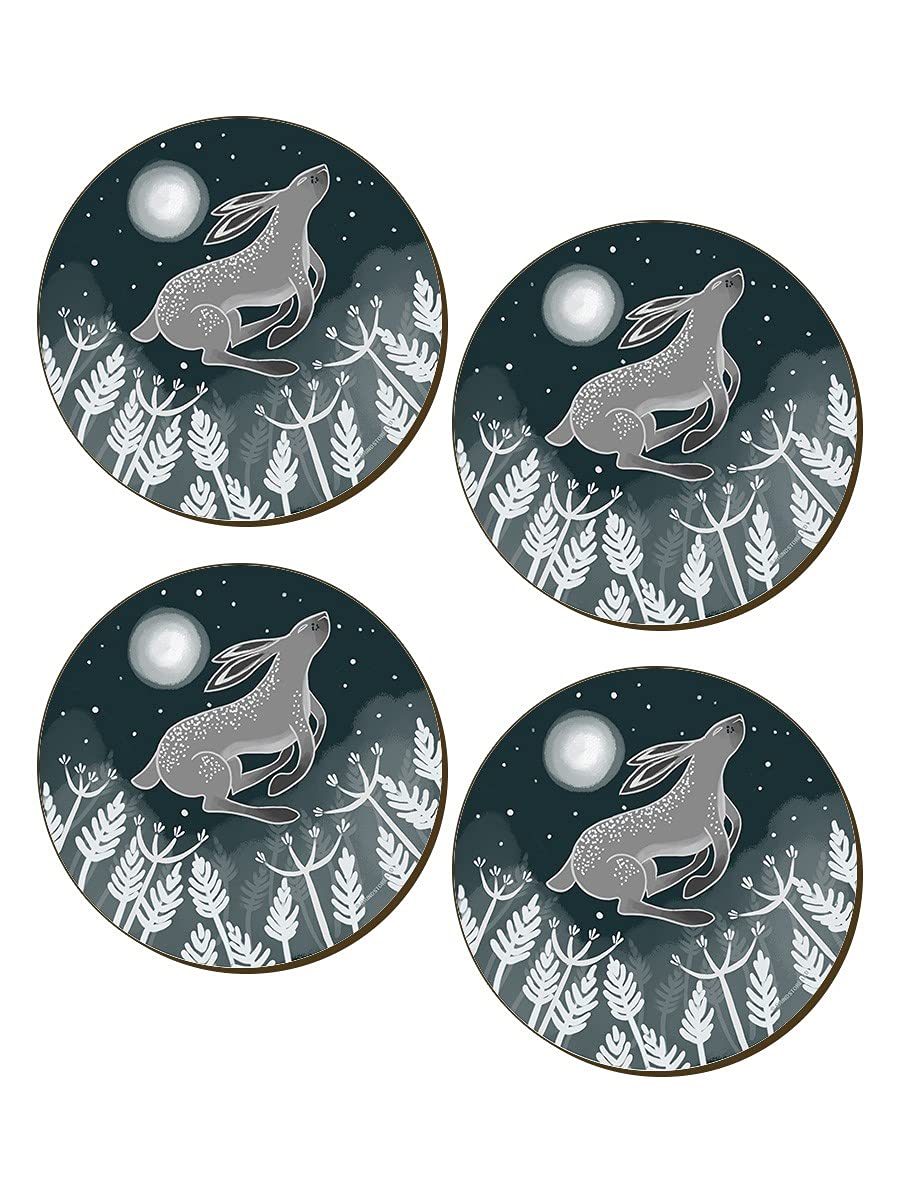 Grindstore Nc Lunar Lapin 4 Piece Coaster Set 9.2X9.2cm