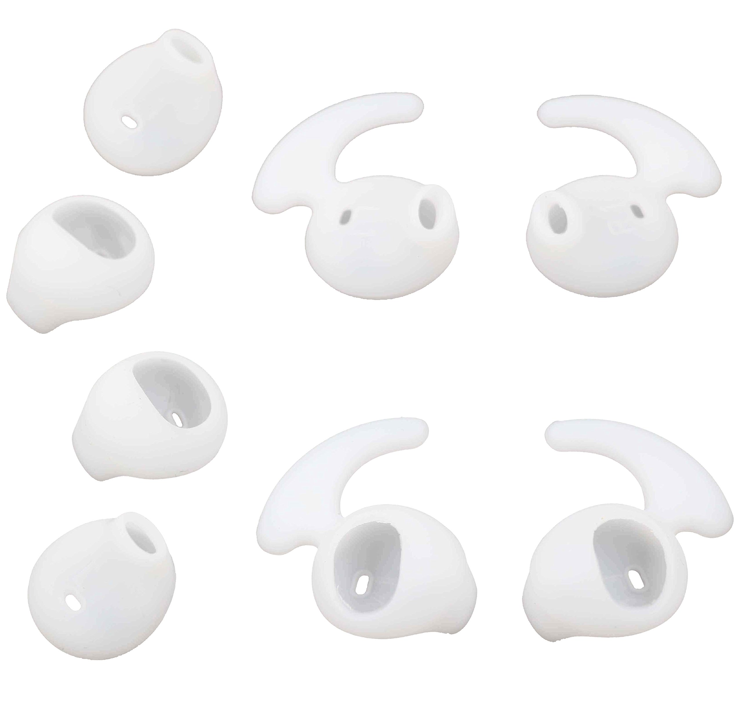 ALXCD Earbud Tips for Galaxy S7, Ear Tips, 4 Pair White Anti-Slip Silicone Replacement Ear Tips for Galaxy S7edge S7 S6edge, Samsung Level U EO-BG920 Bluetooth Earphone (White 2+2 Pair)