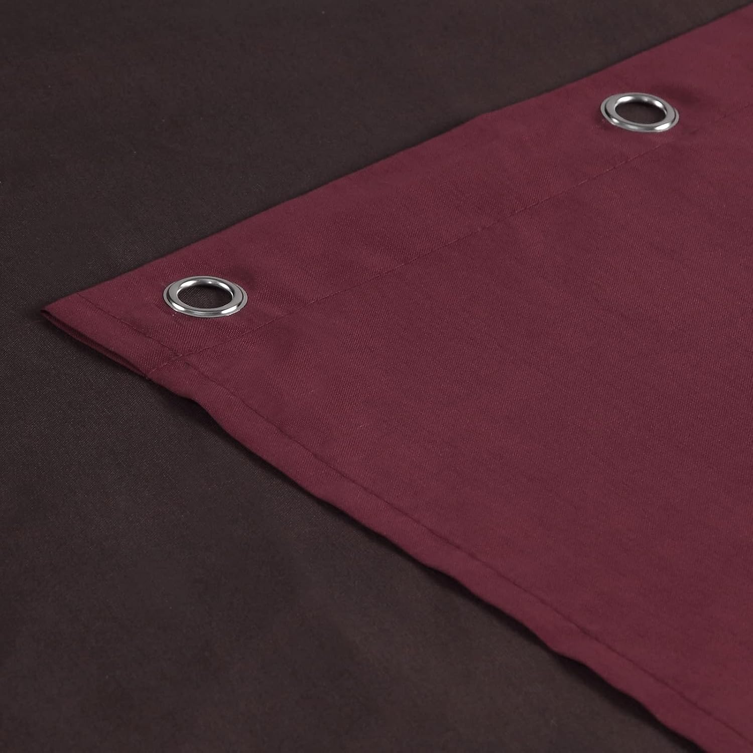 Margaret Printed Farmhouse Polyester Red Fabric Chocolate Vintage Burgundy Geometric Brown Contemporary Waterproof Shower Curtain for Bathroom,72" W x 72" H