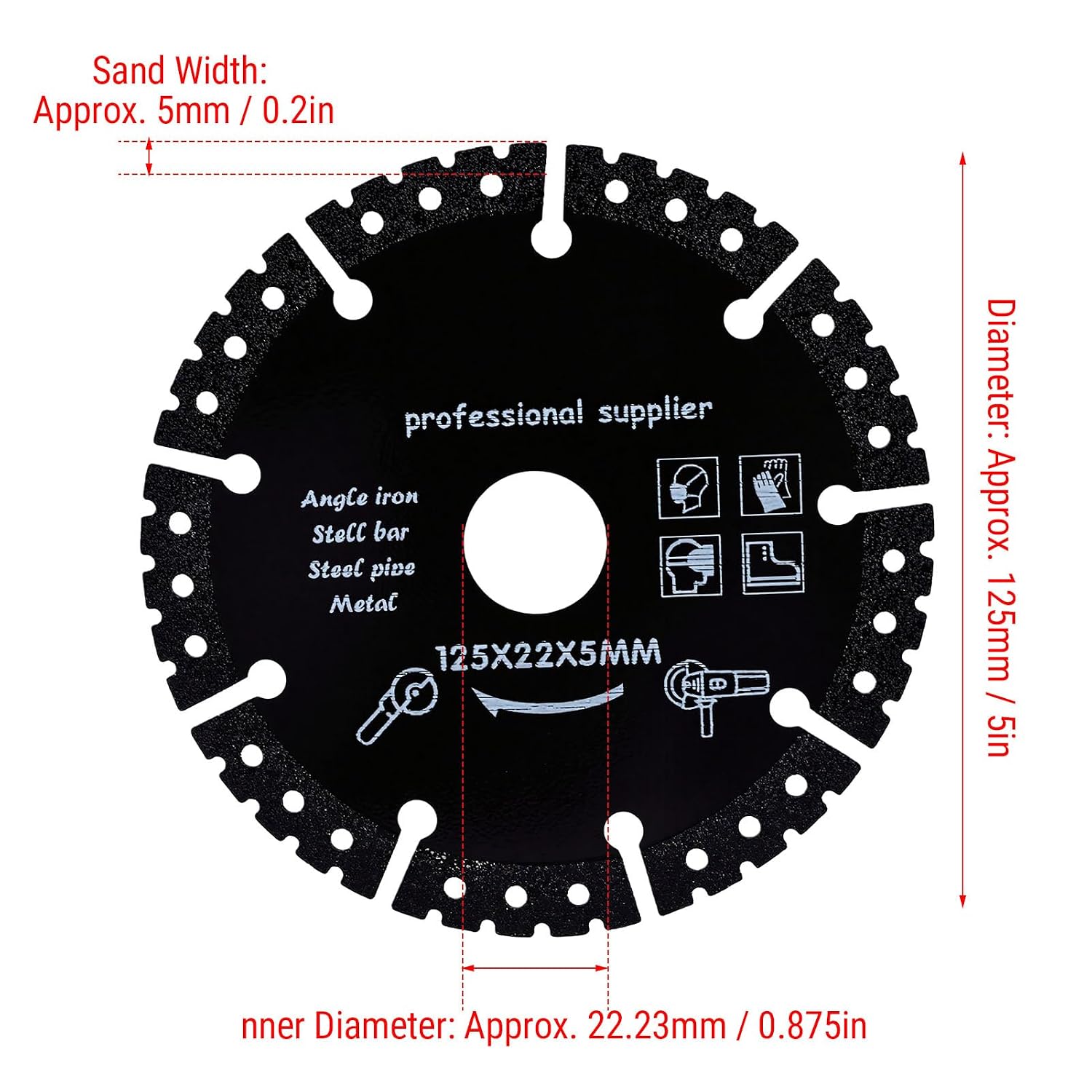 Fafeicy 3 Pcs Saw Blade 5 Inch Stainless Steel Welded Blade Angle Grinder Disc for Cutting Thin Sheet Iron Marble Granite for Home DIY Users and Small Workshop Workers