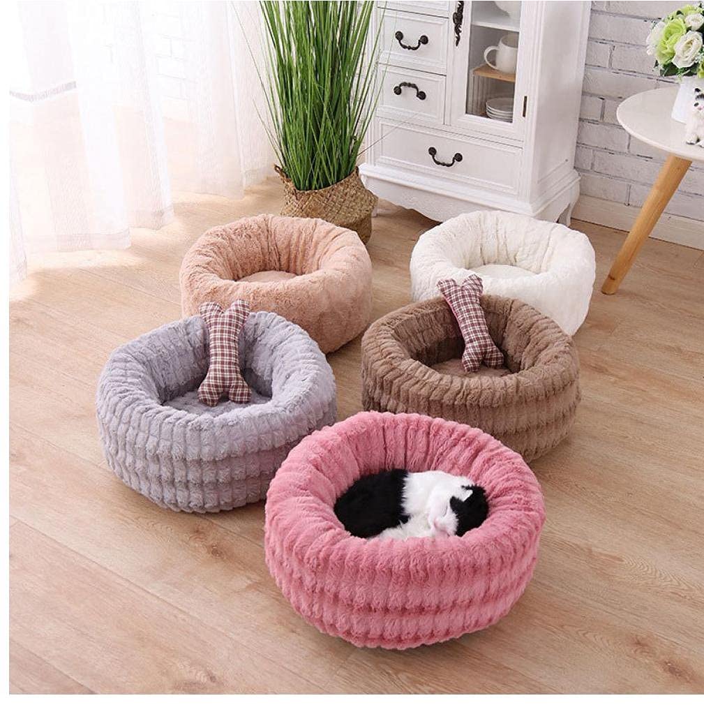 Lit pour chat et chiot rose 60x60cm lavable et respirant