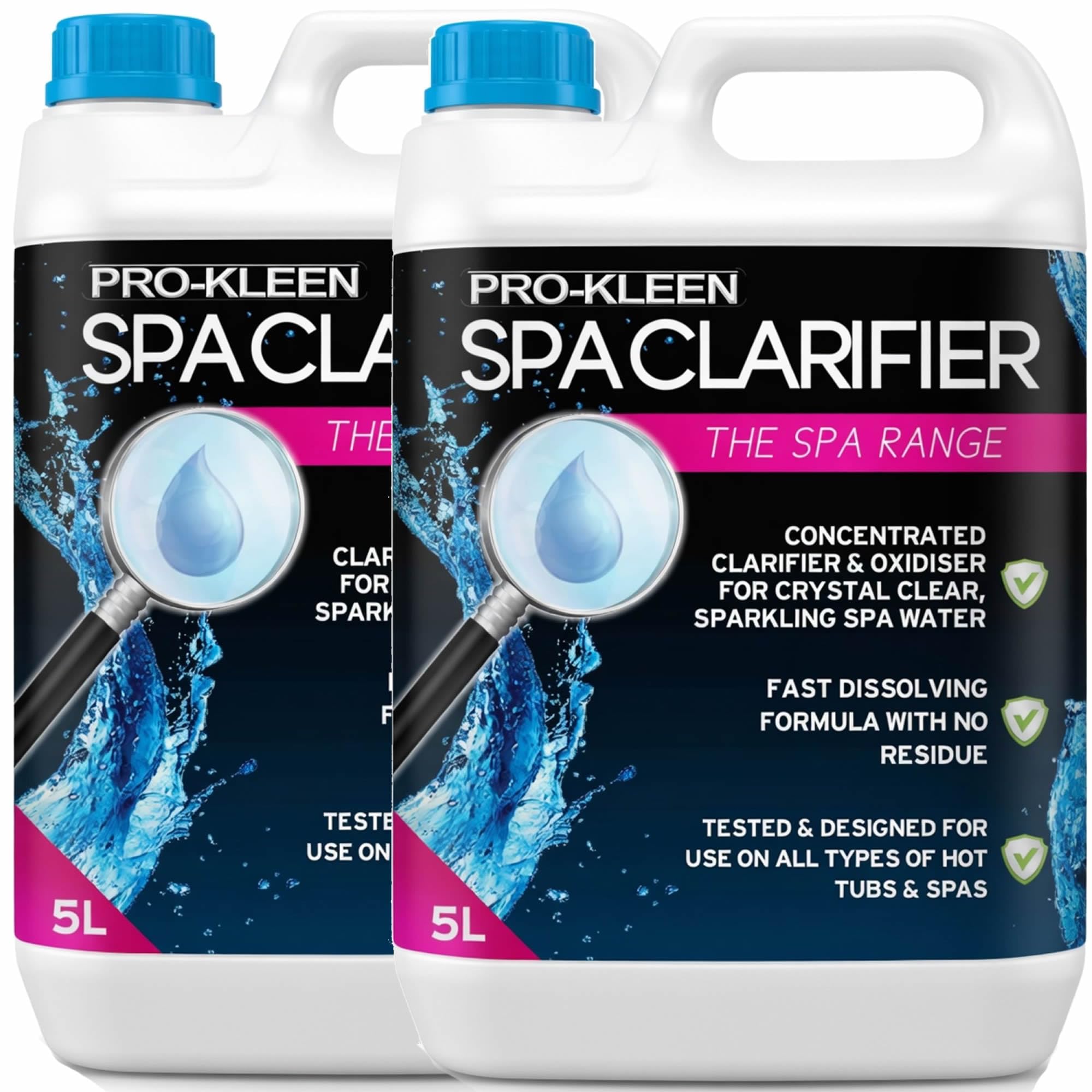 Pro-Kleen Blue 10L Of Spa Clarifier - Chemical, Achieve Brilliant, Sparkling Water - Improves Filter Performance & Efficiency