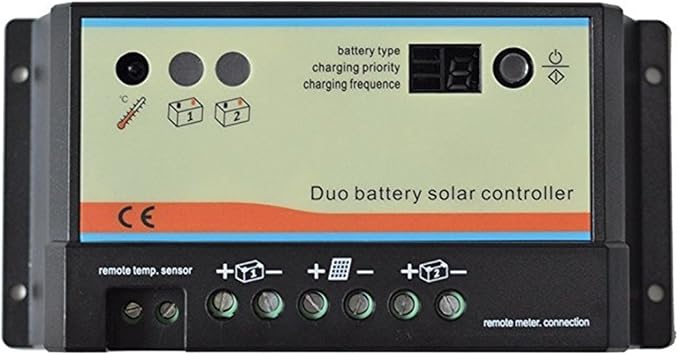 EPsolar Dual Battery Solar Charge Controller 10A 12V/24V Auto Work for RVs Caravans and Boats etc Duo Battery Solar Charging System10A