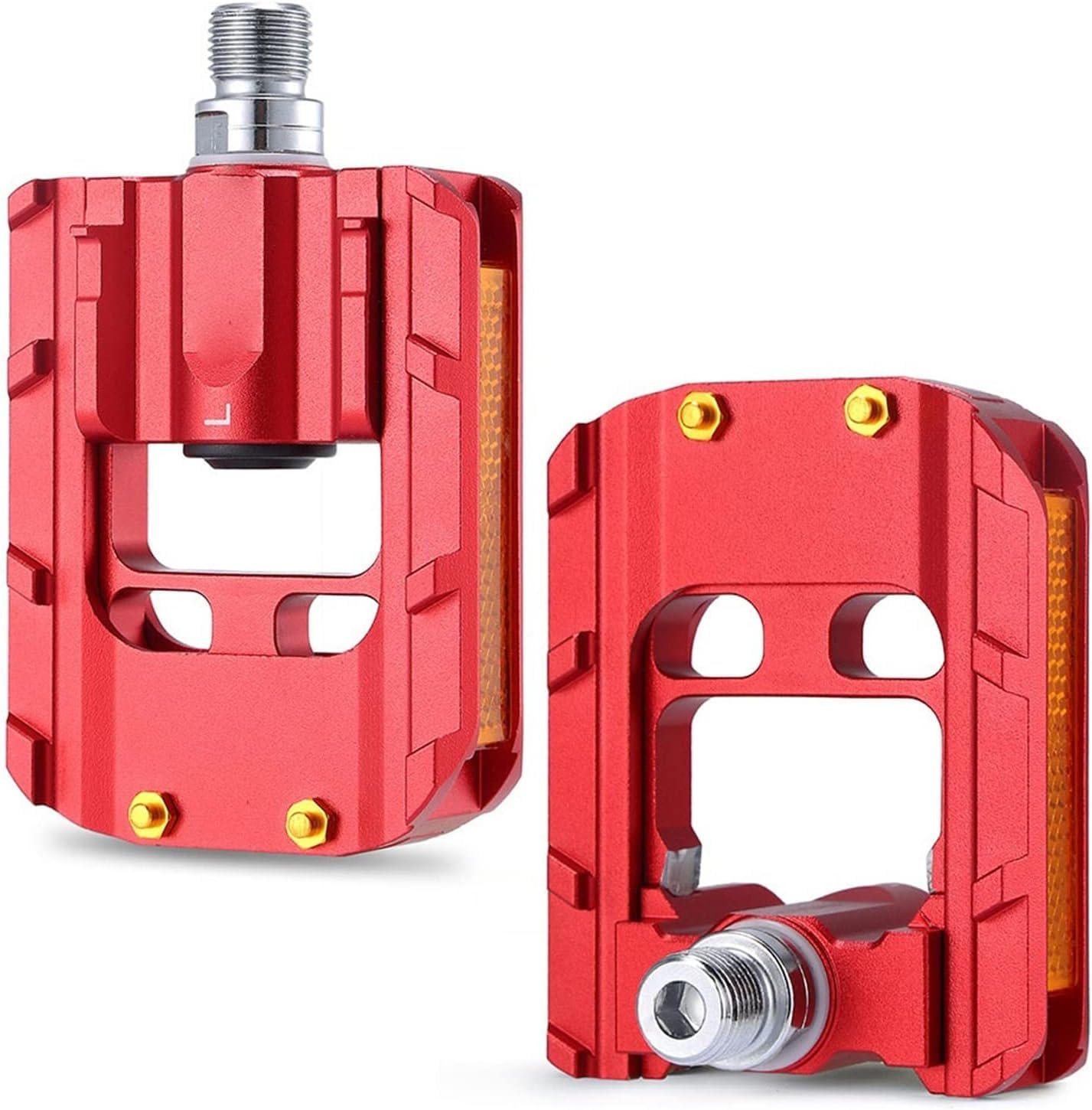 Pedale für Mountainbikes, Faltrad Pedale Volle Aluminium Fahrrad Pedal 9/16 Universal Faltbare Pedal Rot/Silber Dichtung Lager Pedal Für