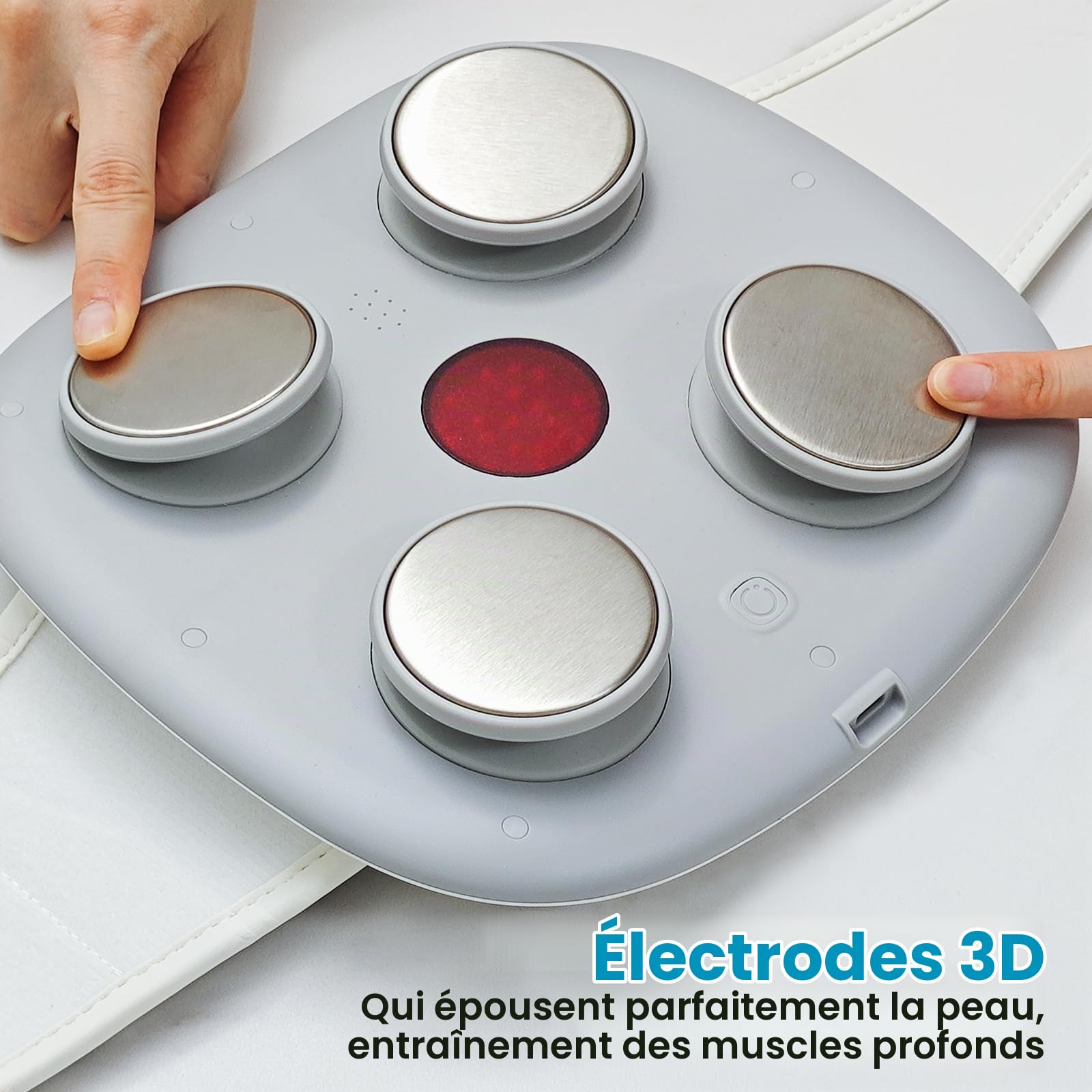 Electrostimulateur Musculaire EMS, 3D Ceinture Electrostimulation Abdominale EMS avec 6 Modes 20 Niveaux D'intensité, Entraînement Abdominal EMS avec Chauffage A 3 Niveaux, avec Télécommande