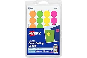 Avery Round Adhesive Dot Stickers for Color Coding and Organization, 3/4 Inch,...