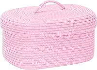 Vista 15 de Cesta de almacenamiento redonda de cuerda de algodón Sea Team con tapa, contenedor de almacenamiento tejido con tapa, contenedor de almacenamiento