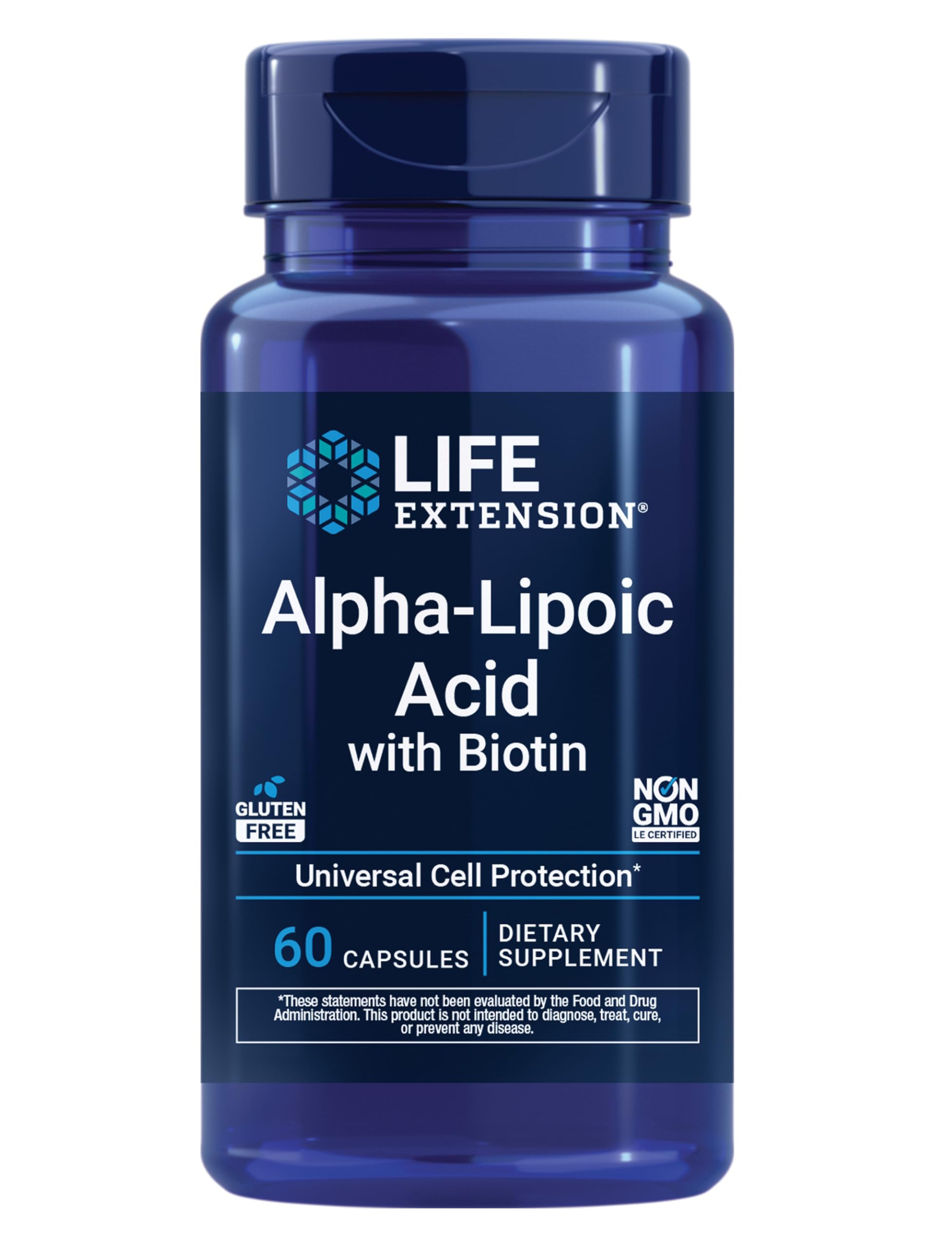 Alpha-Lipoic Acid with Biotin - Alpha-Lipoic Acid Supplement Formula for Liver & Nerve Health and Cell Protection Support With Vitamin B- Gluten-Free, Non-GMO - 60 Capsules