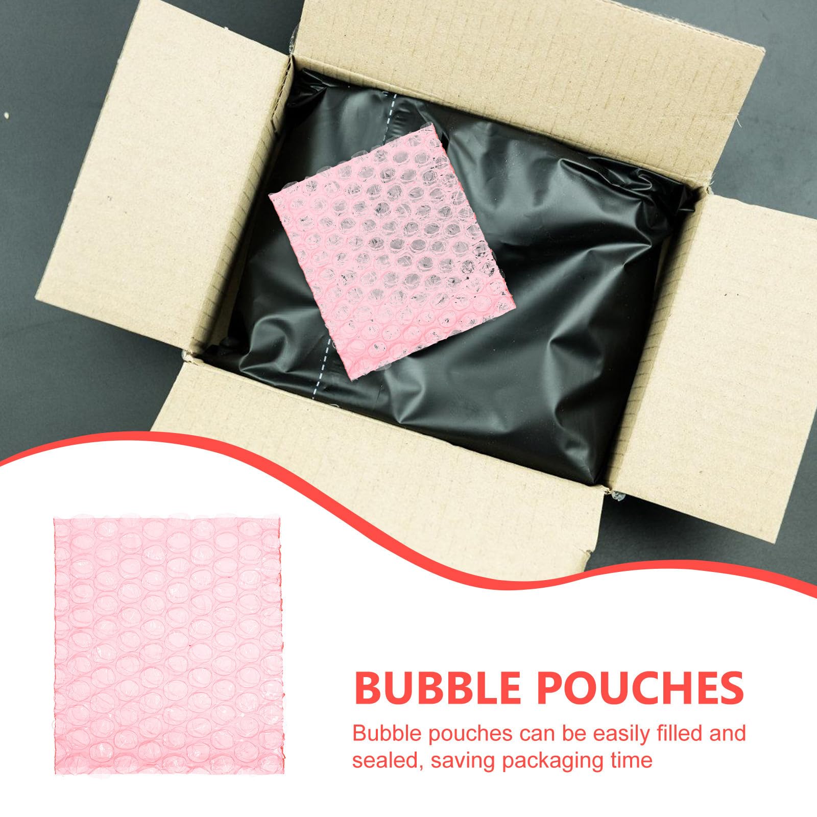 Vaguelly Luftpolsterbeutel 8x10cm Transparent 100 Stück Gepolstert Stoßdämpfend Versandverpackung für Umzug und Lagerung