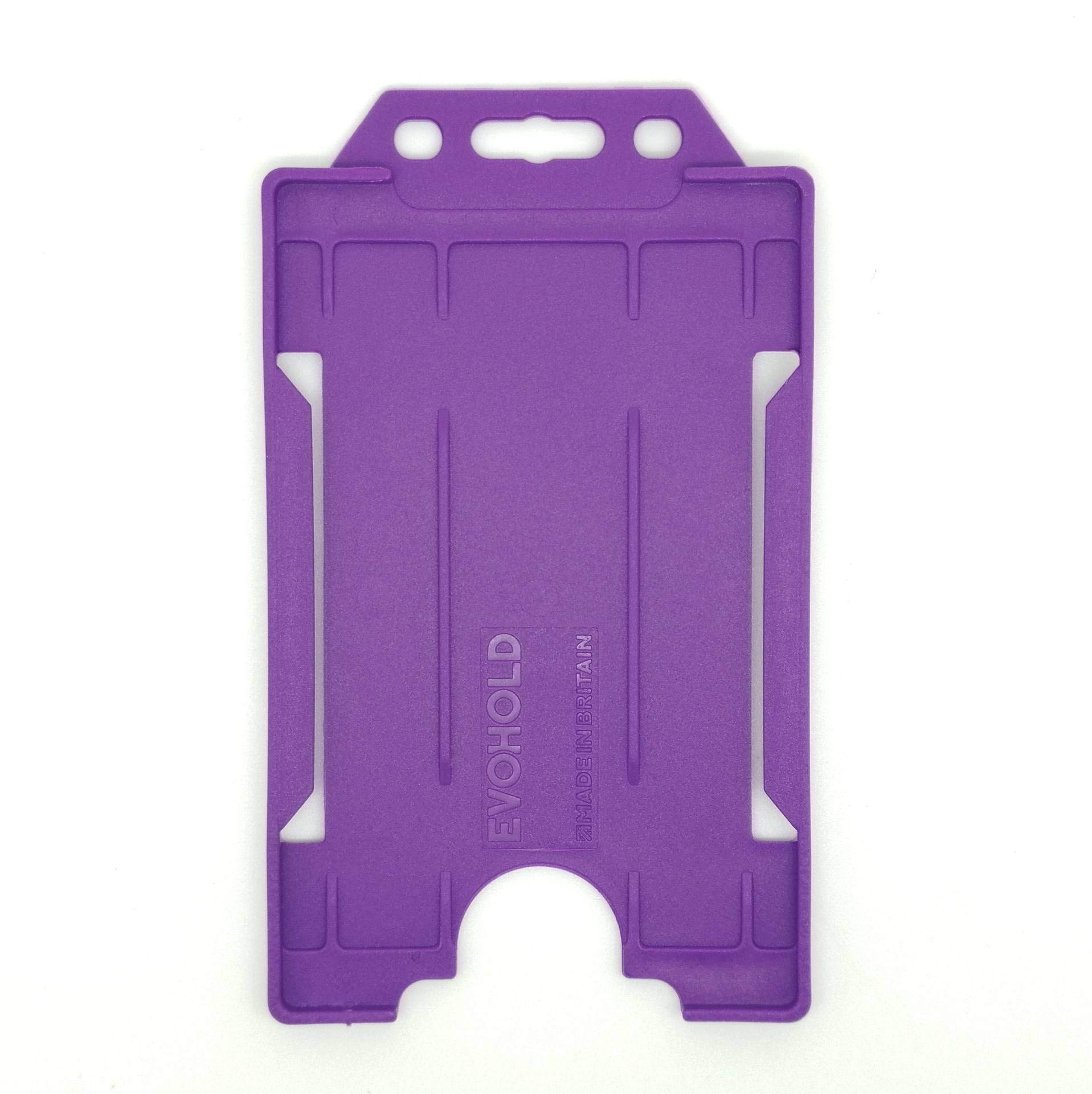 ALG ID Cards® Open Faced Rigid ID Card Name Badge Holders - Vertical/Portrait - Pack of 100 (Purple) — image 1