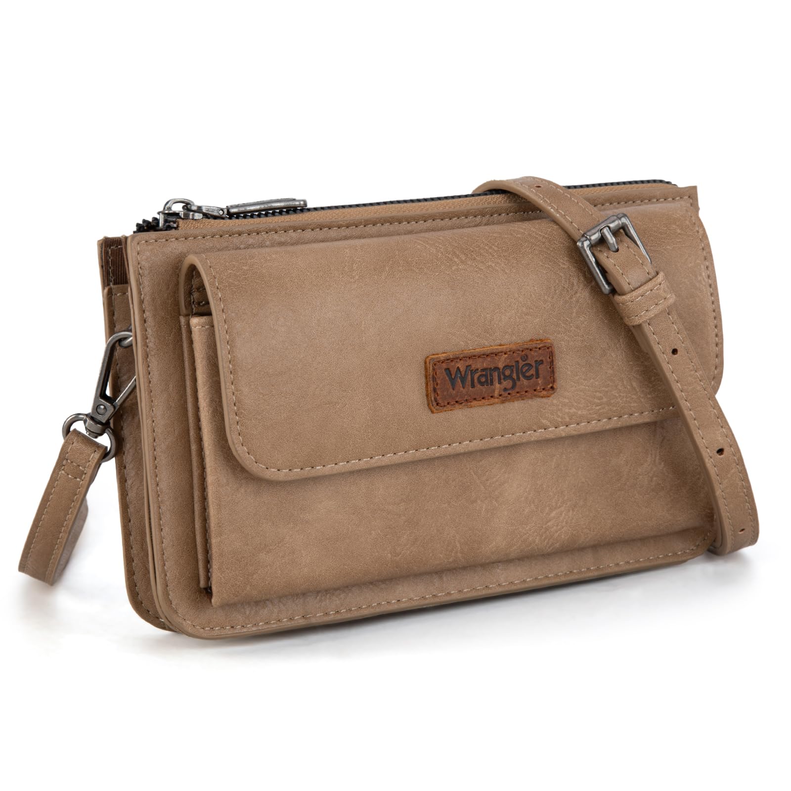 Wrangler Women Purses Crossbody Small Vegan Leather Crossbody Bags with Adjustable Straps WG119-2061KH