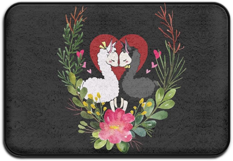 Llama Heart Llama Lover Gift Indoor Non-Slip Floor Mats Carpet 60 X 40 Cm