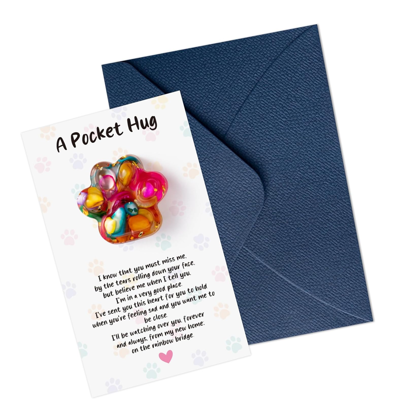 yanzunlrn Comforting Pet Memorial Gift Bereavement Comfort Set for Pets and Dog Owners Feature Keepsakes Card and Envelope Memorial Beloveds