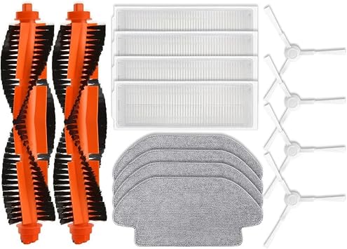 Sweeping Robot Accessories Set. Compatible for Xiaomi, Robot Vacuum S10 S12 B106GL, Replacement Spare Parts Accessories, Main Side Brush Hepa Filter Mop Cloth (Color : 1)