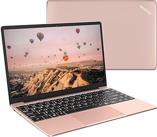 WOZIFAN 14" Laptop 6GB RAM 256GB SSD Traditional Laptops Computer Win 11 Full Metal 2.4G+5G WiFi Bluetooth 4.2 USB HDMI 1920x1080 FHD with Wireless Mouse for Work Study Entertainment-Gold