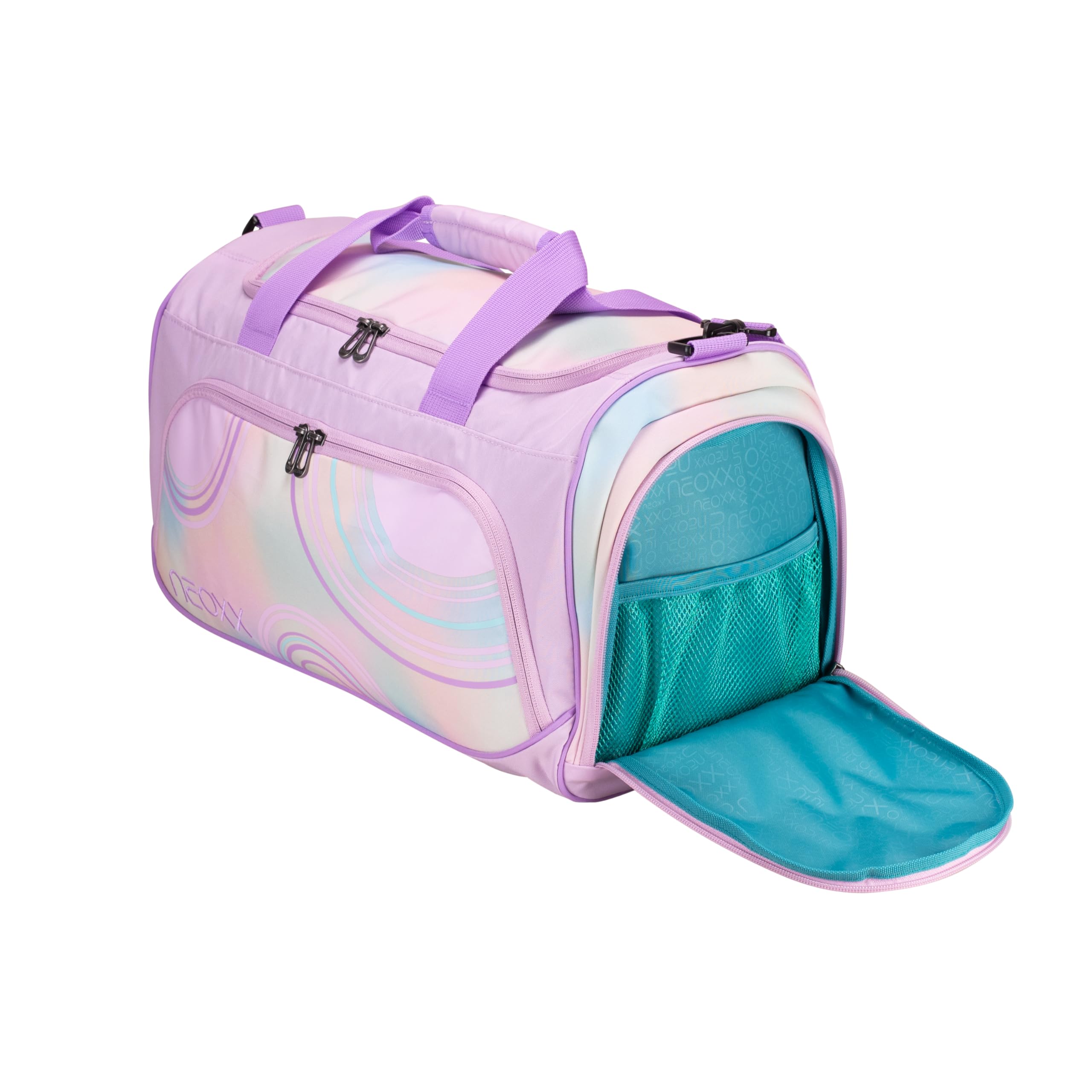 Neoxx - Move Candy Party torba sportowa – 25 l, duża komora główna, kieszeń na mokre powietrze, 2 uchwyty do noszenia, regulowany pasek na ramię, Candy Party, 43,5x26x24 cm, torba sportowa