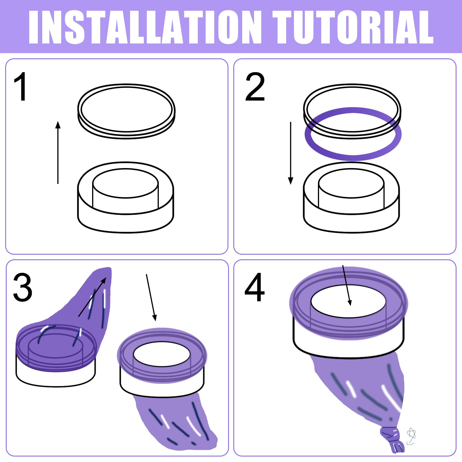 10 recambios de pañales, recambios compatibles con papelera de pañales, recambio para brotes, cubo de pañales y arena para gatos Littycat (morado)