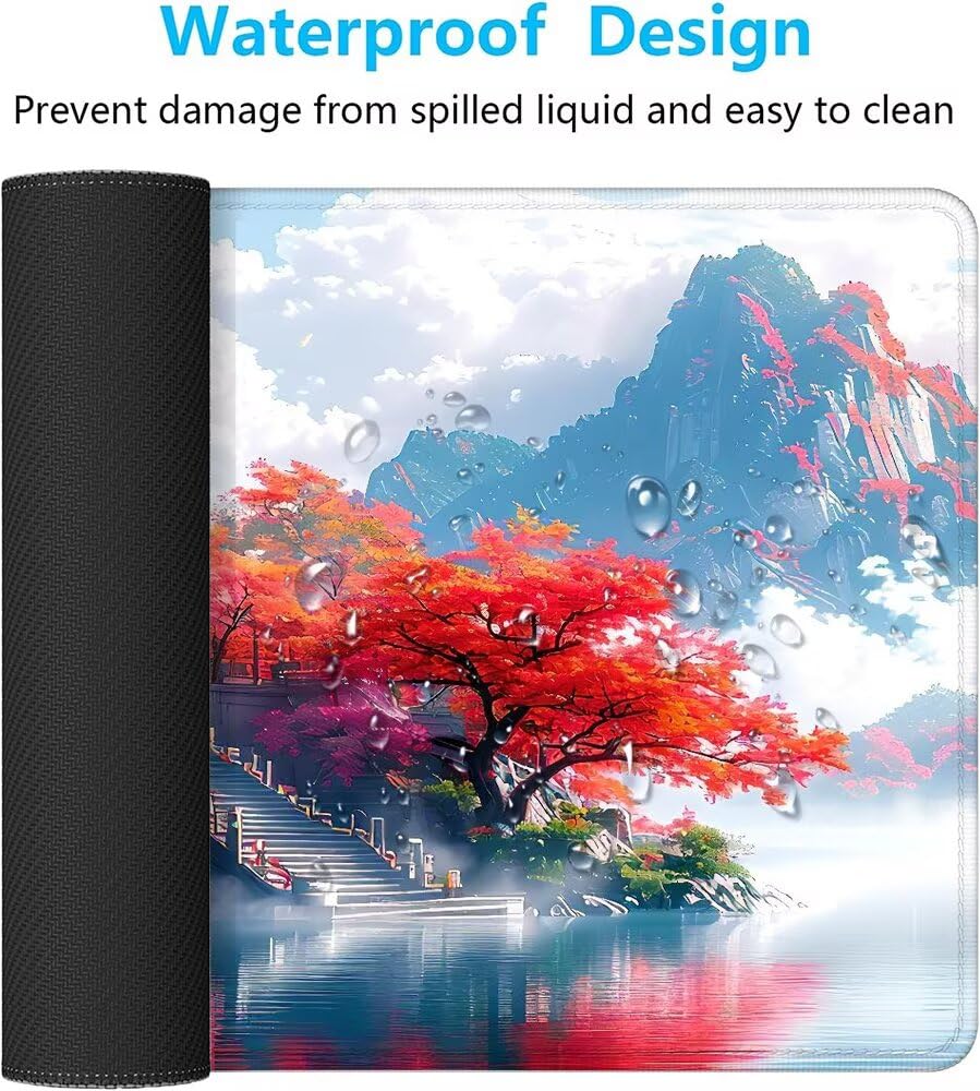 Giapponese Tappetino Mouse XXL 1000x500x3mm, Gaming Tappetino Mouse Paesaggio Mousepad con Base in Impermeabile Gomma Antiscivolo per Tastiera, PC, Computer Ufficio Idea Regalo Festa del Papà X-928