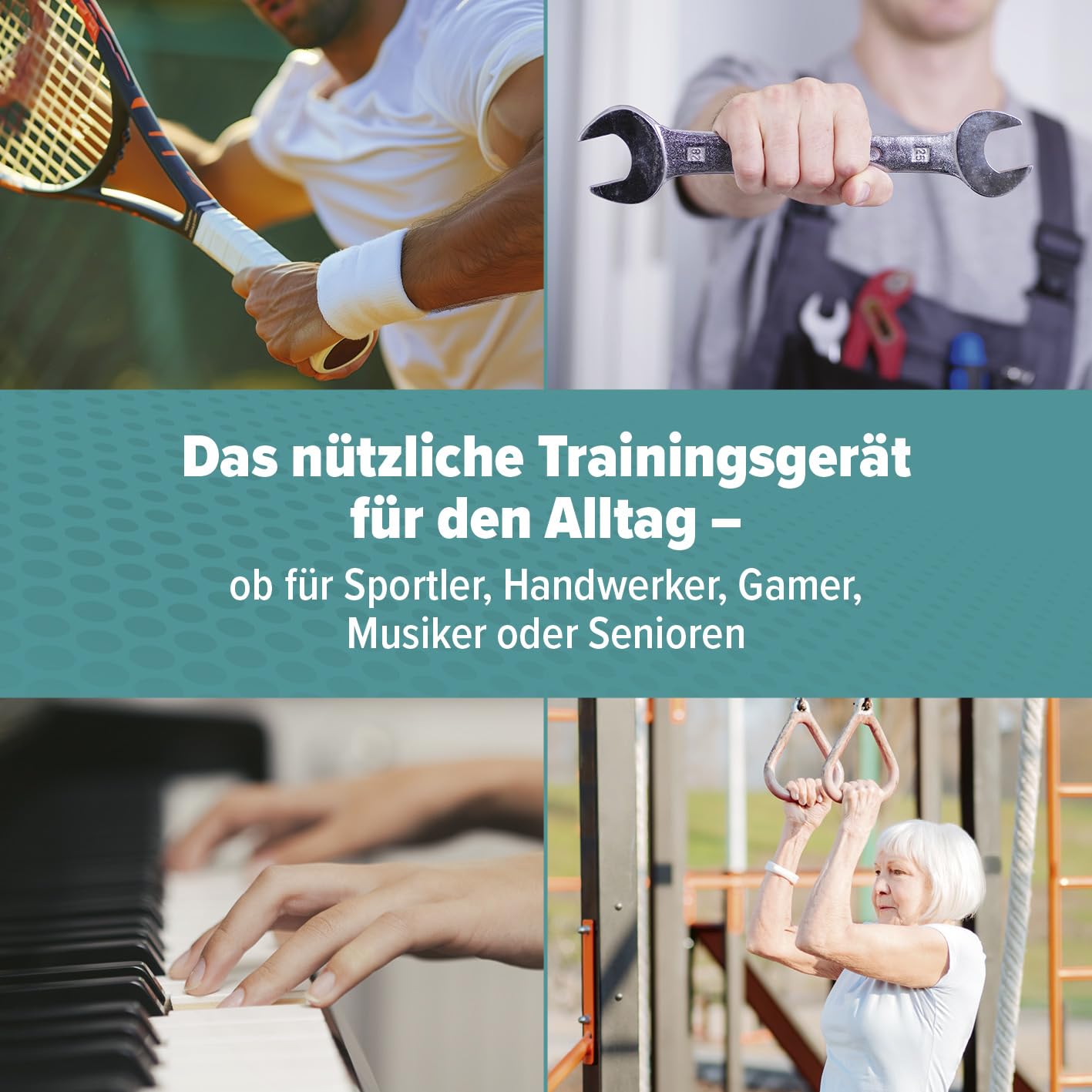 Handgelenk- & Unterarmtrainer, anpassbare Trainingsintensität mit 3 Federn | Verbesserte Beweglichkeit, Griffkraft stärken, Stressabbau, Förderung der Regeneration | Einsteiger & Profis