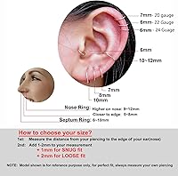 Vista 5 de Small Gold or Sterling Silver Huggie Hoop Earrings for Women Cartilage Nose Helix Tragus
