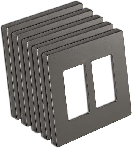 BESTTEN - Placa de pared sin tornillos marrón mate de 2 ventanas, cubierta de enchufe decorador, colección Signature USWP8, 4.69 pulgadas de alto x