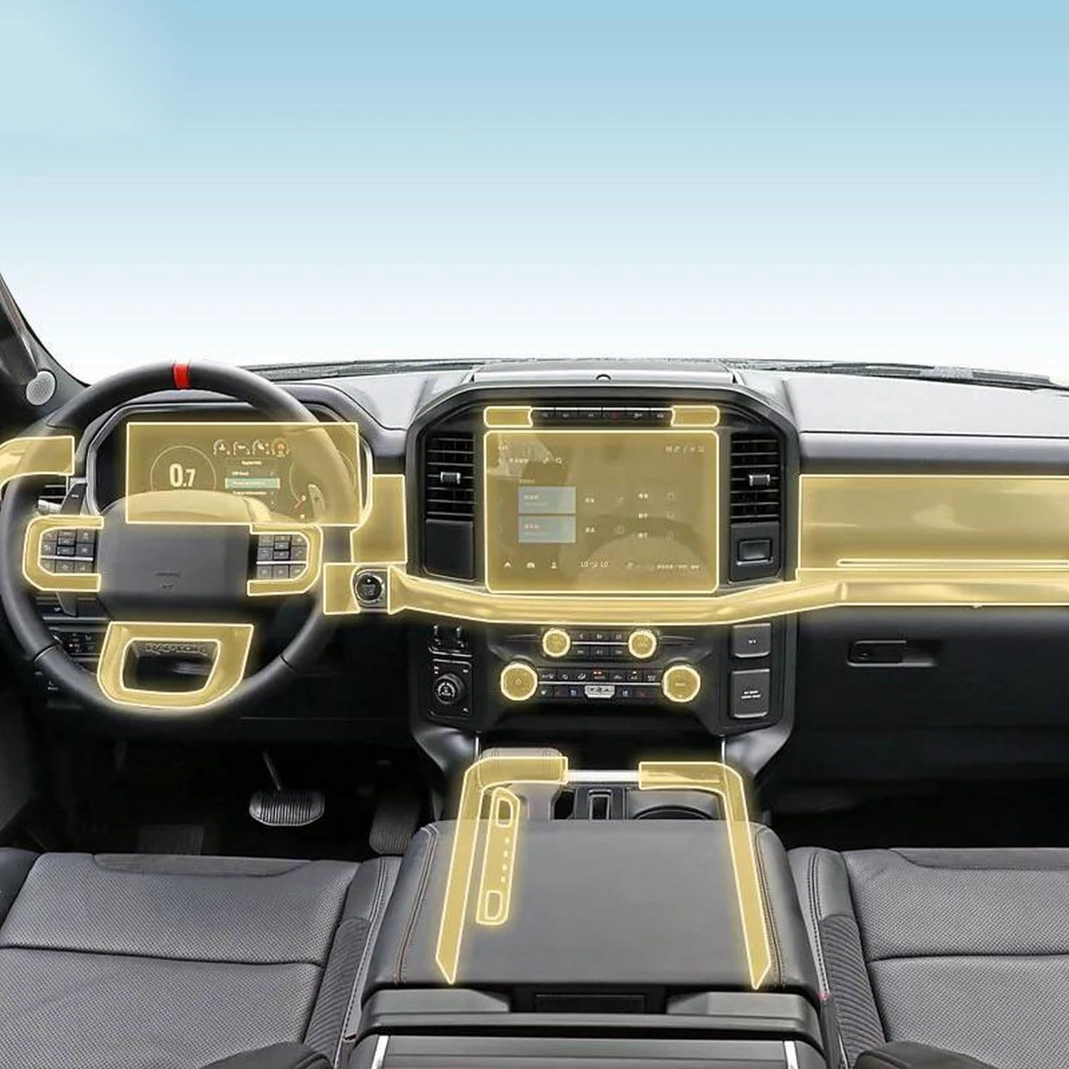 Film PPF de protection haut de gamme intérieur Ford F-150 2022-2023