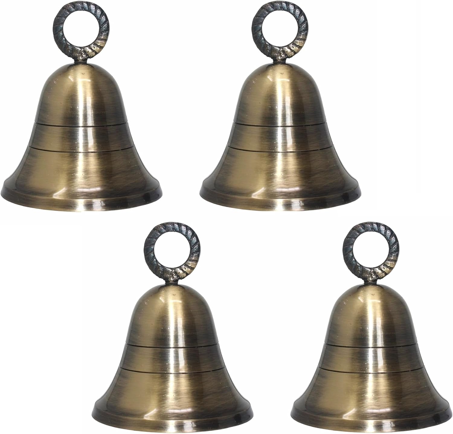 Antique-Gold Plain Indian Brass Bells Jingle Bells Home Door Decor Crafts Pet Bells Christmas Decor in Various Size and Set for Festival Ornament (2, 2.5 inch)