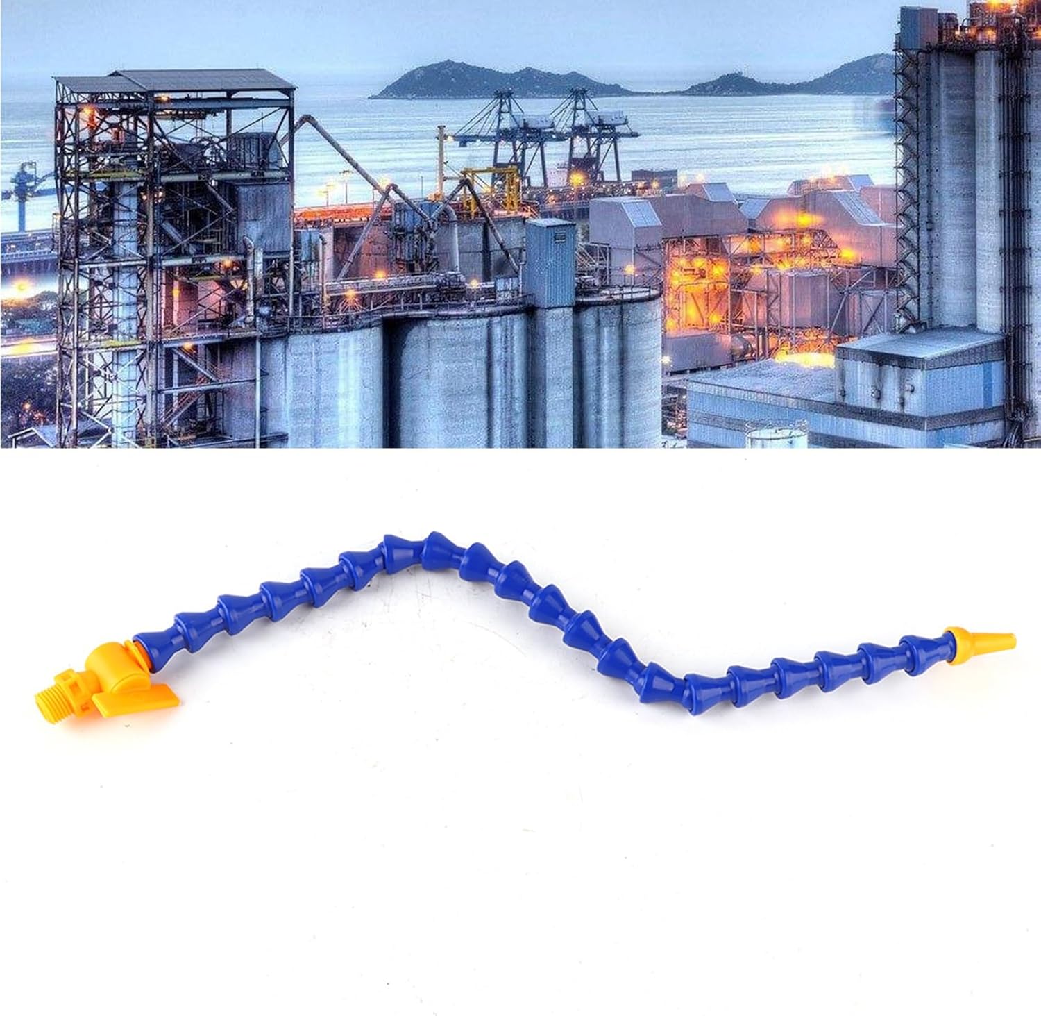 1/4" Thread Flexible Water Oil Coolant Pipe Hose, 12pcs Round Flat Nose Lathe CNC Machine Flexible Water Oil Coolant Pipe Hose Cooling Tube for Air Pipe CNC Lathe Milling Drill Water Cooling System