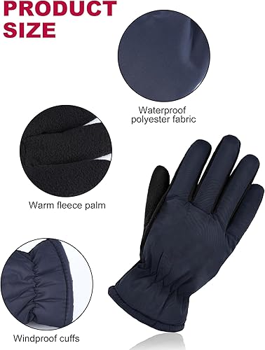 Miniatura 3 de 2 pares de guantes de nieve gruesos para niños, guantes de esquí para niños pequeños, guantes de invierno cálidos e impermeables para niños y niñas