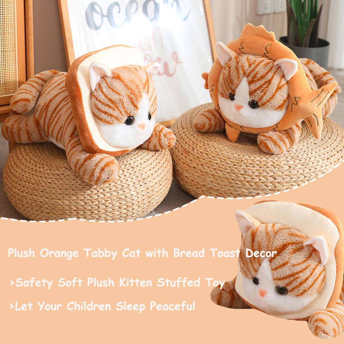 Long Cat Plush Cartoon Pallas Cats Plush Toys Stuffed Wild Animal