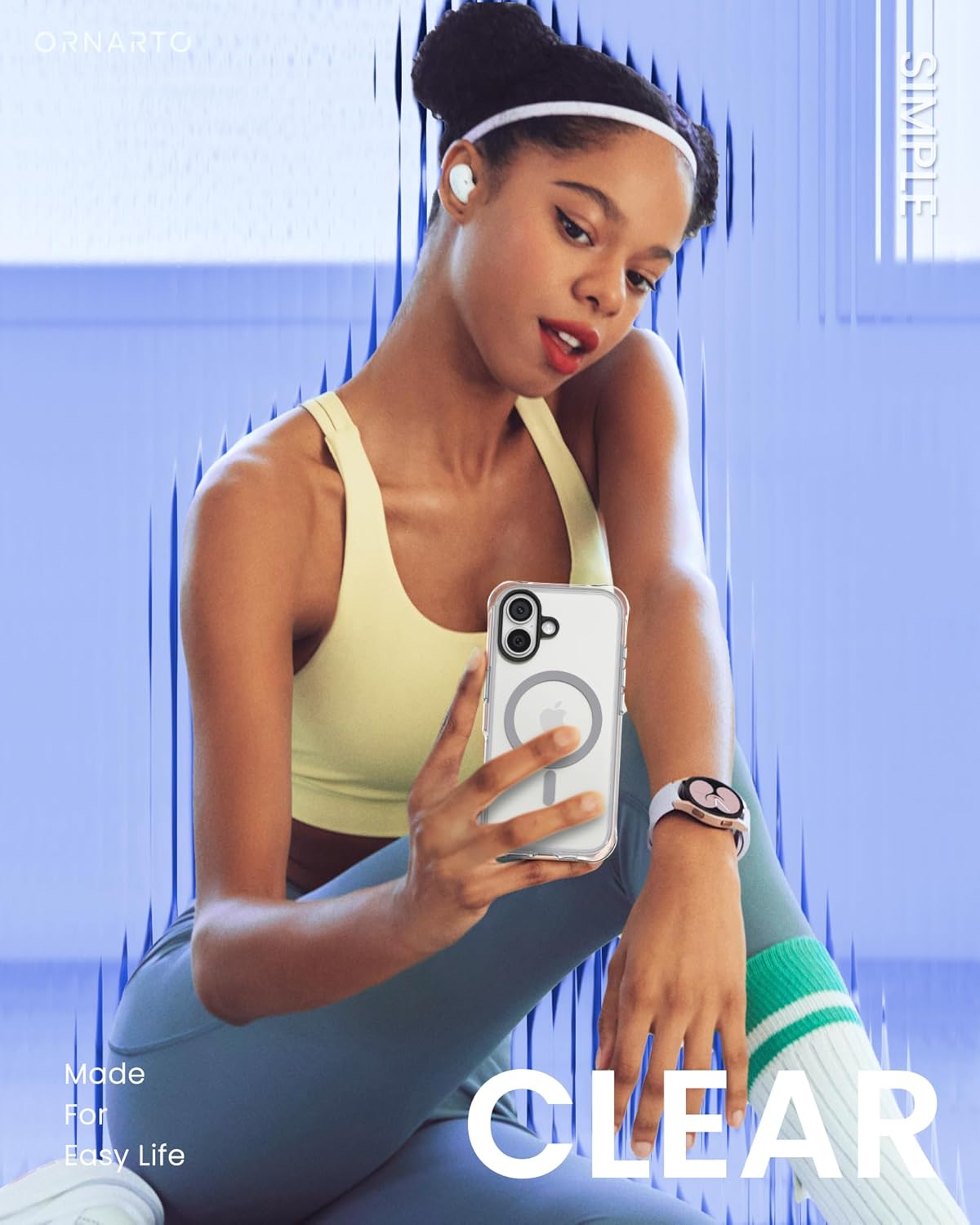 ORNARTO Air Case for iPhone 17 Clear | Military-Grade Drop Protection | Camera Control Button | Compatible with MagSafe | Built-in Air Phone Cover - Gray - Image 5