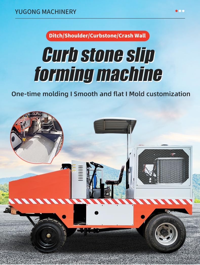 Curb Slip Form Machine, Portable Curbing Machine, Small Curbstone Former - Compact, Manual Feed, for Driveways and Landscaping