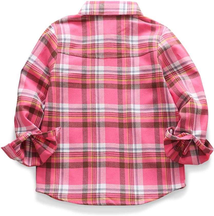 Phorecys Girls' Plaid Flannel Shirt Long Sleeve Button Down Buffalo Checkered Shirt 2T-10 Years - Image 2
