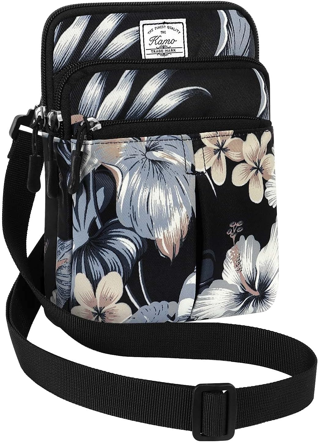 KAMO Multifunction Phone Waist Bag – Diagonal Cross Body Smart Phone Case Outdoor Bag with Triple Zip Closure for Women & Men