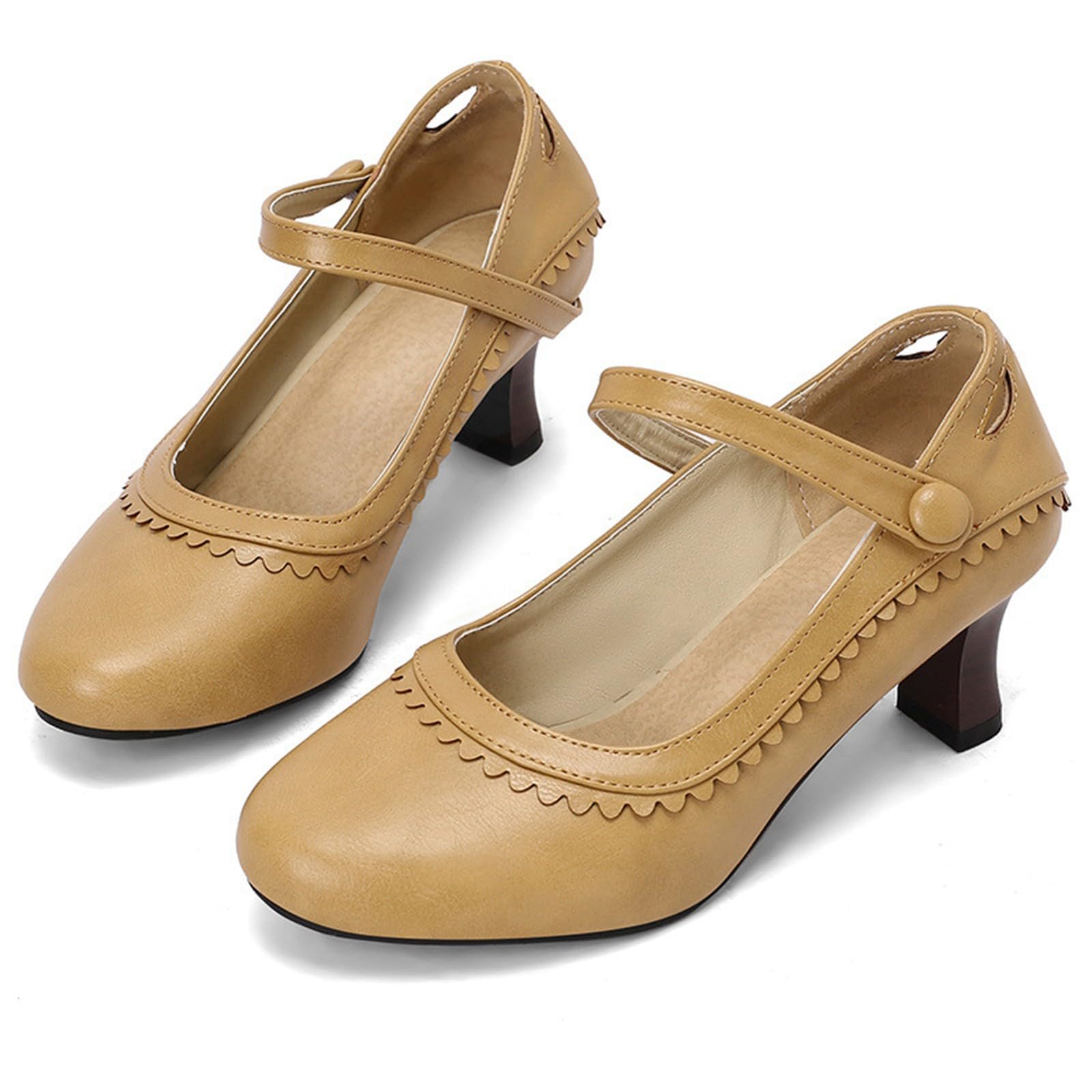 Escarpins Mary Jane vintage style brogue à boucle de cheville - 8